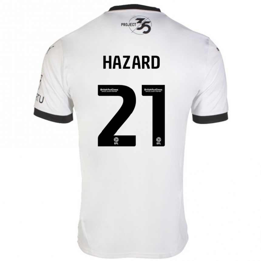 Kids Football Conor Hazard #21 White Black Away Jersey 2024/25 T-Shirt