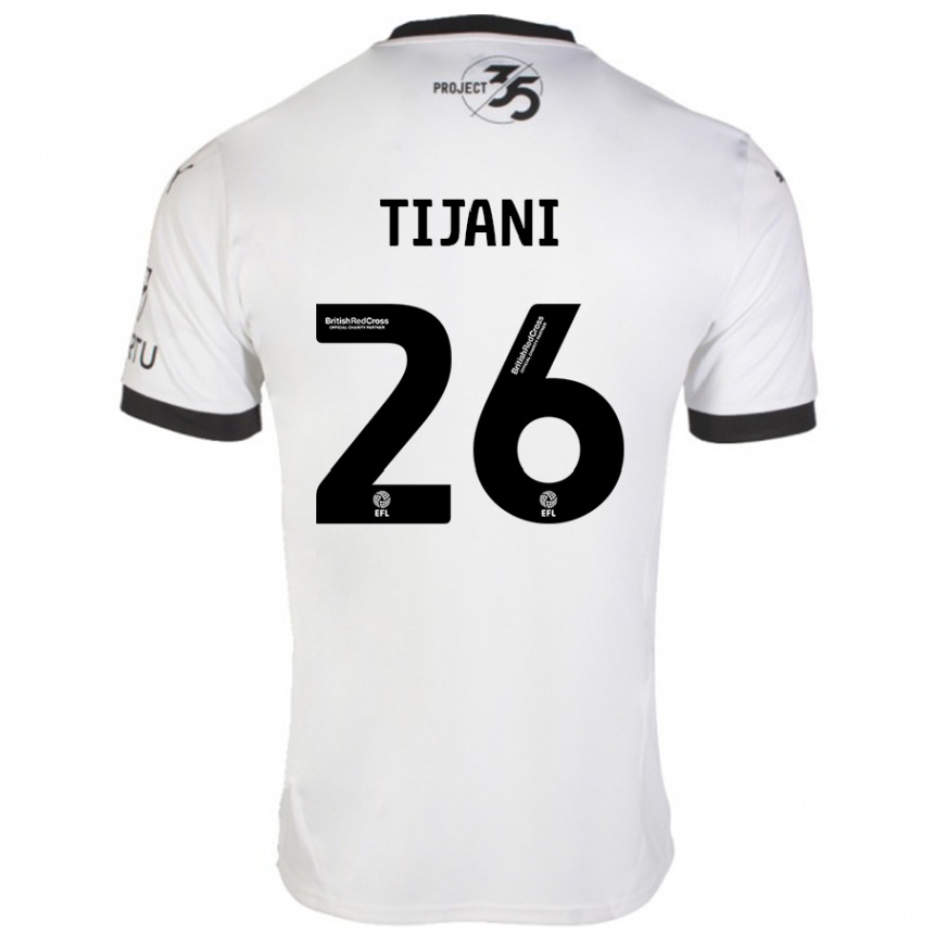 Kids Football Muhamed Tijani #26 White Black Away Jersey 2024/25 T-Shirt