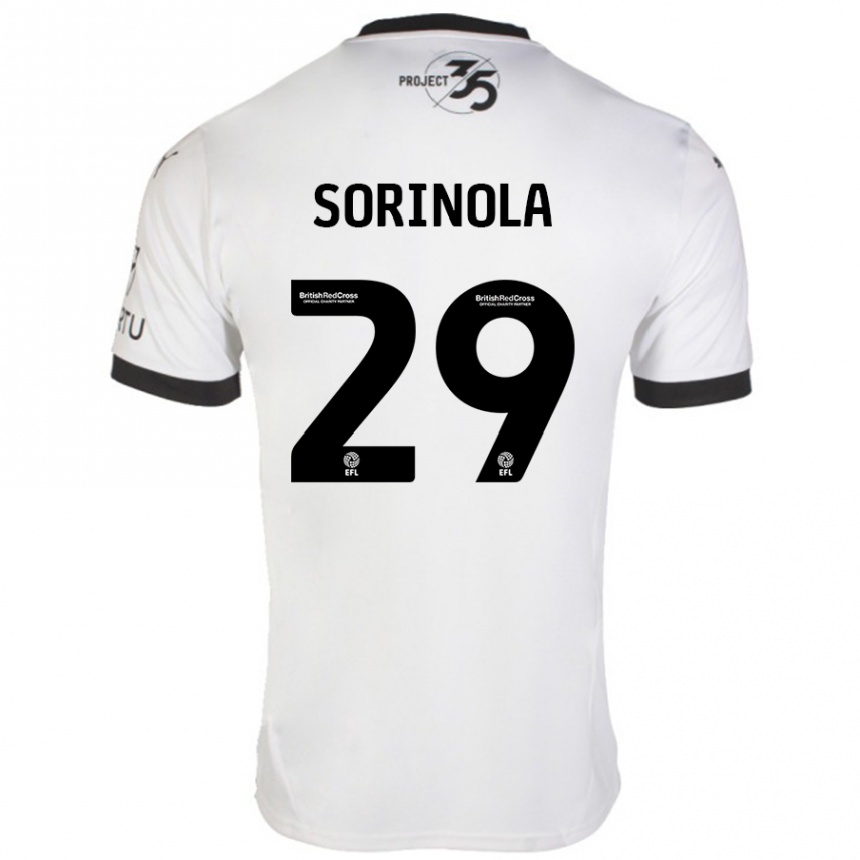 Kids Football Matthew Sorinola #29 White Black Away Jersey 2024/25 T-Shirt