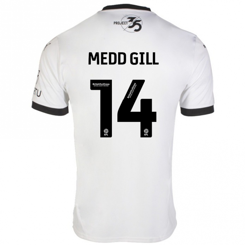 Kids Football Tamsin Medd-Gill #14 White Black Away Jersey 2024/25 T-Shirt