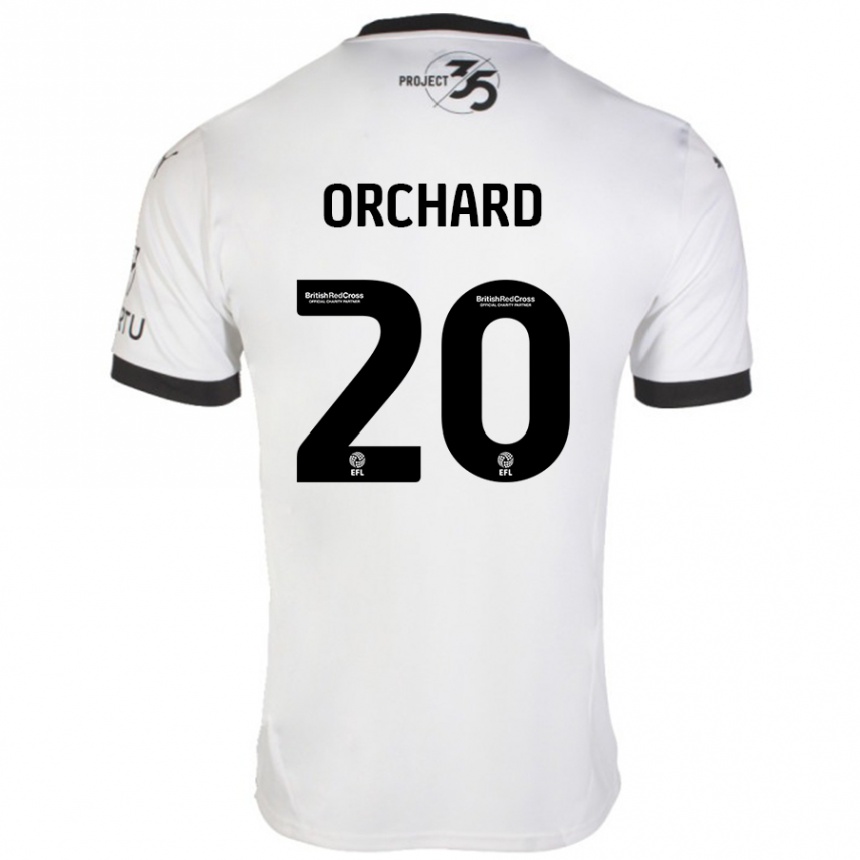 Kids Football Fern Orchard #20 White Black Away Jersey 2024/25 T-Shirt