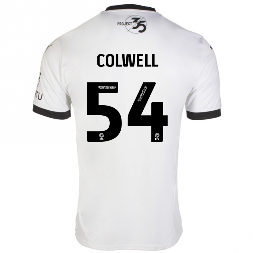 Kids Football Lewis Colwell #54 White Black Away Jersey 2024/25 T-Shirt