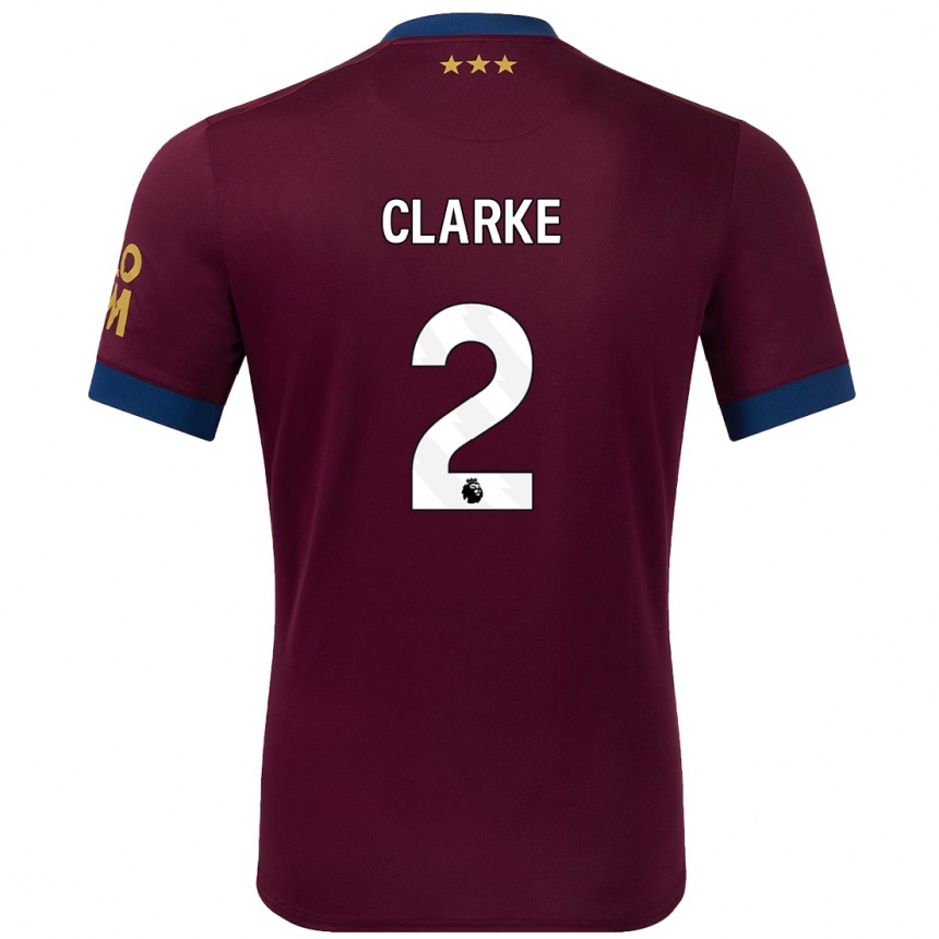 Kids Football Harry Clarke #2 Brown Away Jersey 2024/25 T-Shirt