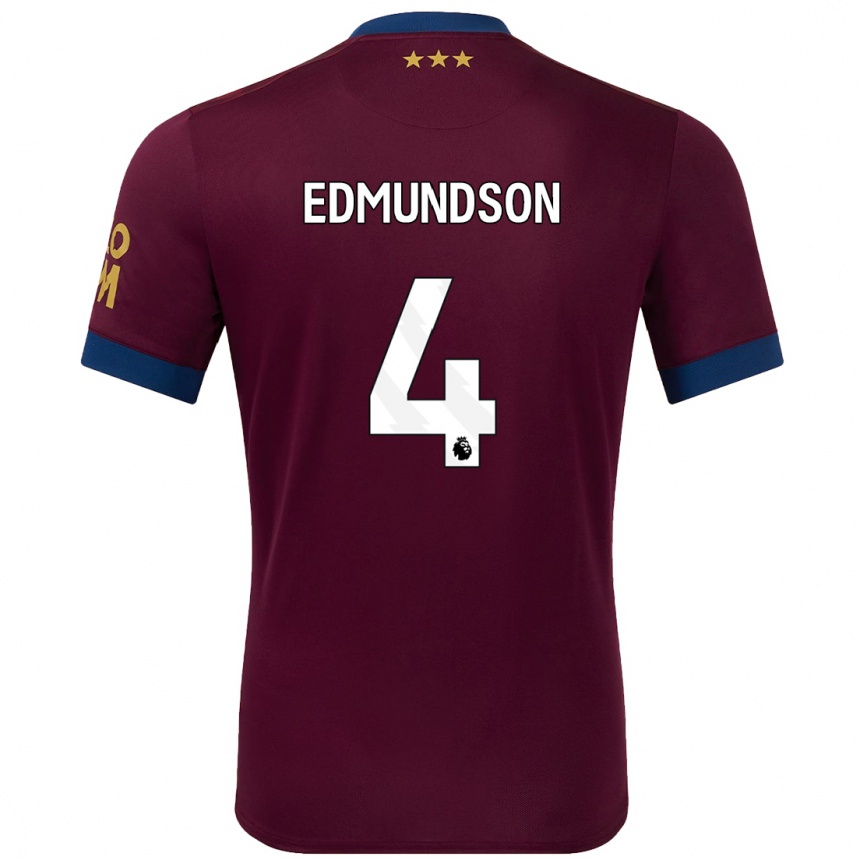 Kids Football George Edmundson #4 Brown Away Jersey 2024/25 T-Shirt