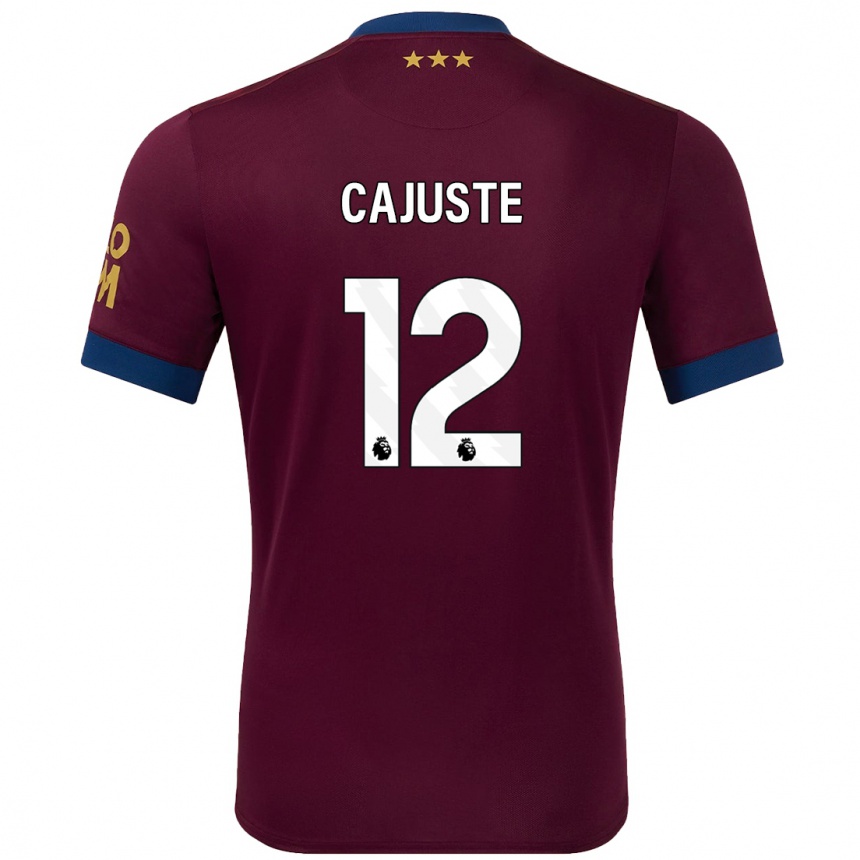 Kids Football Jens Cajuste #12 Brown Away Jersey 2024/25 T-Shirt