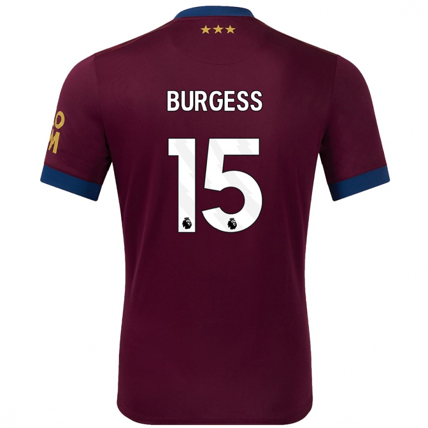 Kids Football Cameron Burgess #15 Brown Away Jersey 2024/25 T-Shirt