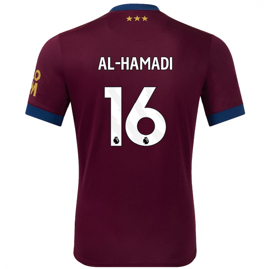 Kids Football Ali Al-Hamadi #16 Brown Away Jersey 2024/25 T-Shirt