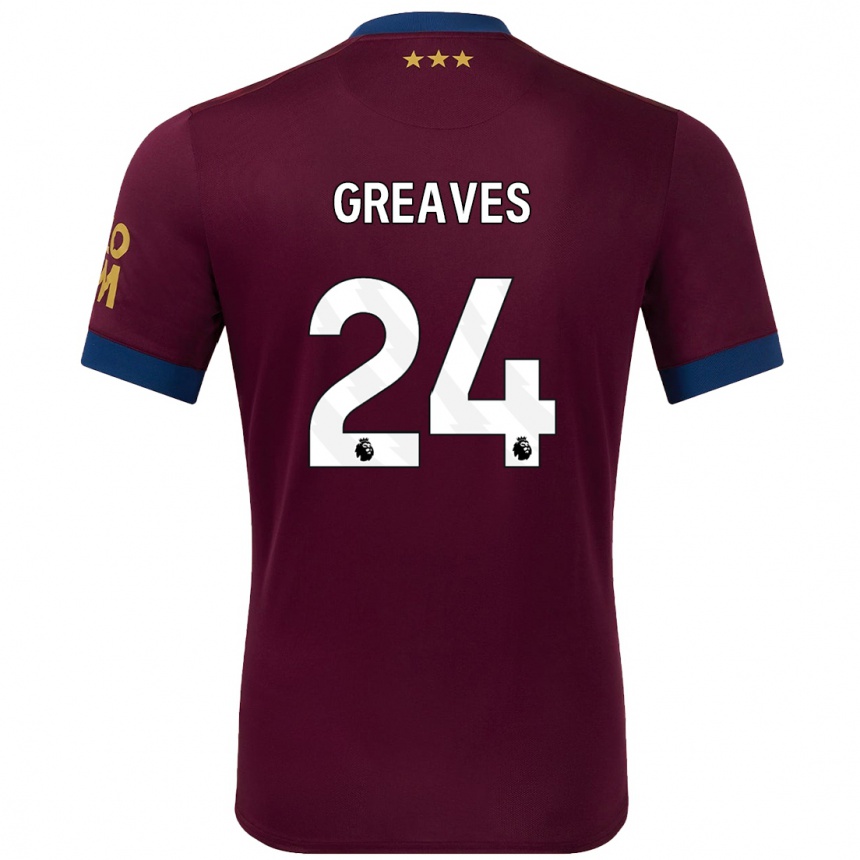 Kids Football Jacob Greaves #24 Brown Away Jersey 2024/25 T-Shirt