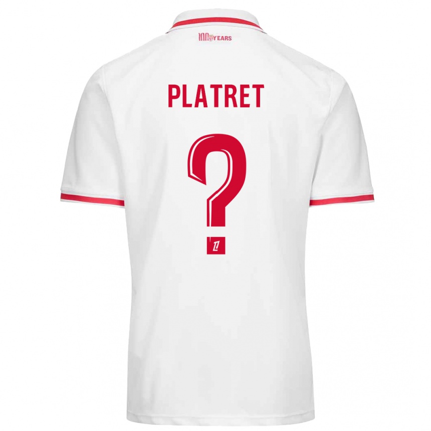 Men Football Aurélien Platret #0 White Red Home Jersey 2024/25 T-Shirt