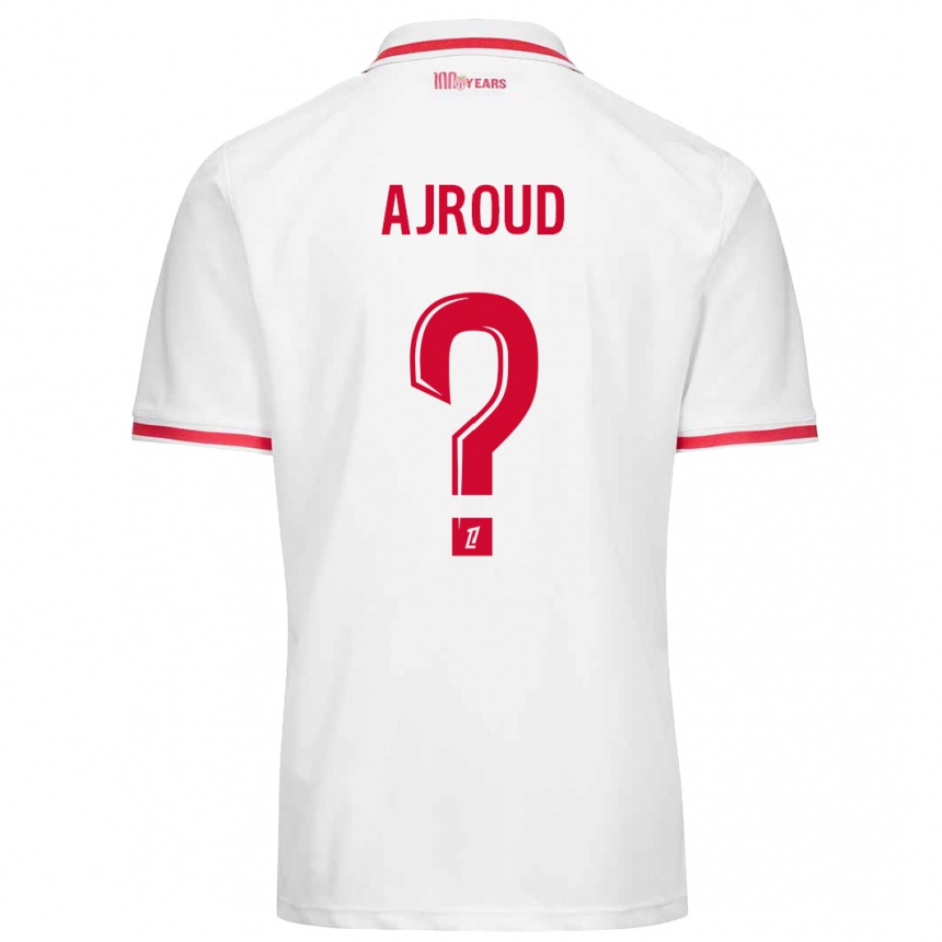 Men Football Najd Ajroud #0 White Red Home Jersey 2024/25 T-Shirt