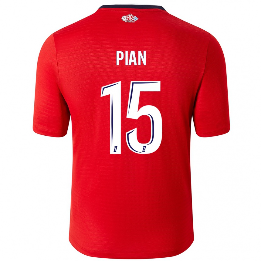 Men Football Julie Pian #15 Red White Home Jersey 2024/25 T-Shirt