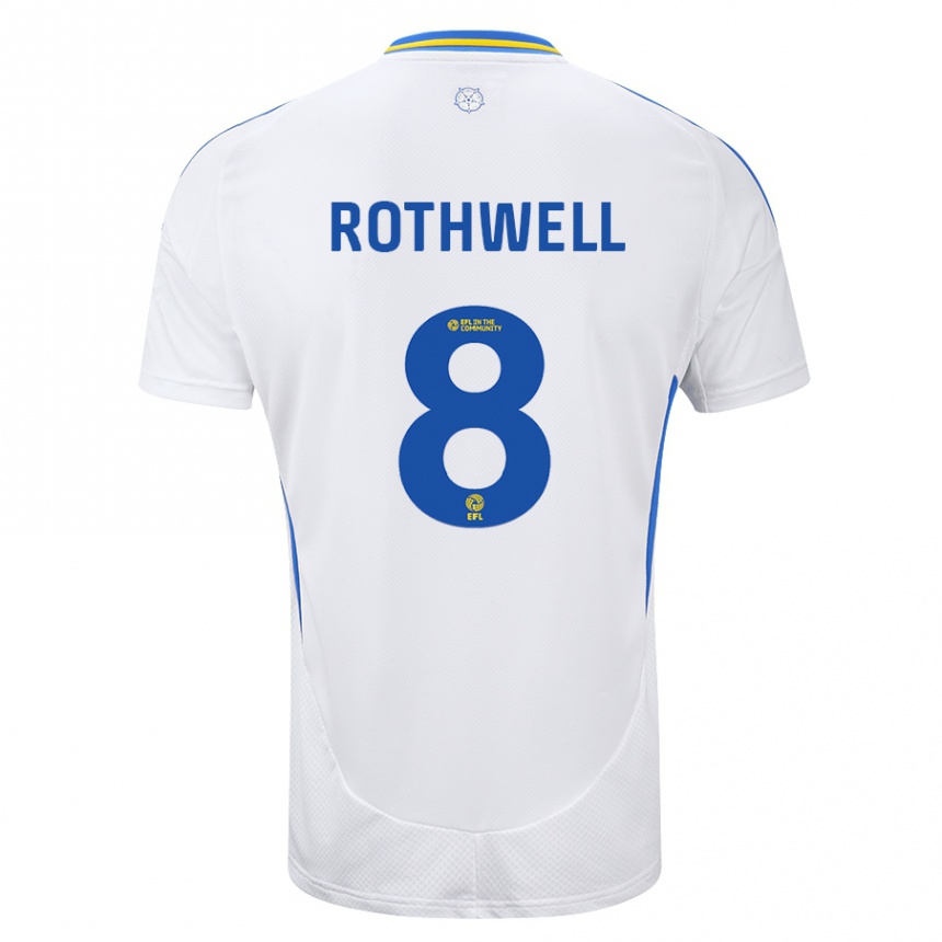 Men Football Joe Rothwell #8 White Blue Home Jersey 2024/25 T-Shirt