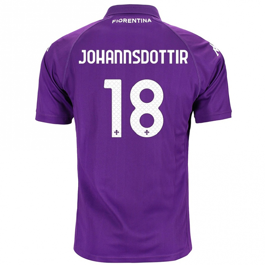 Men Football Alexandra Jóhannsdóttir #18 Purple Home Jersey 2024/25 T-Shirt