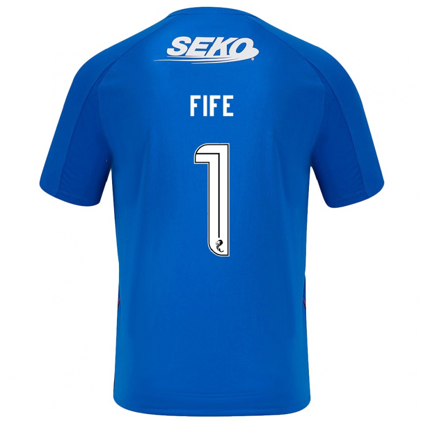 Men Football Jenna Fife #1 Dark Blue Home Jersey 2024/25 T-Shirt