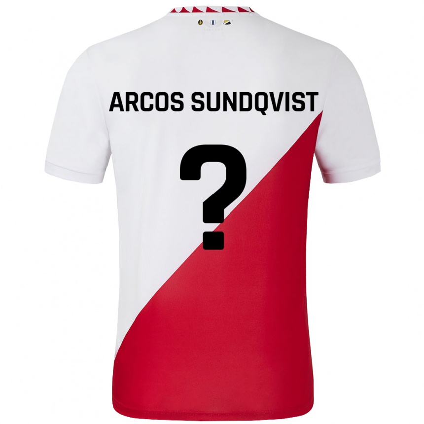 Men Football Gustav Arcos Sundqvist #0 White Red Home Jersey 2024/25 T-Shirt