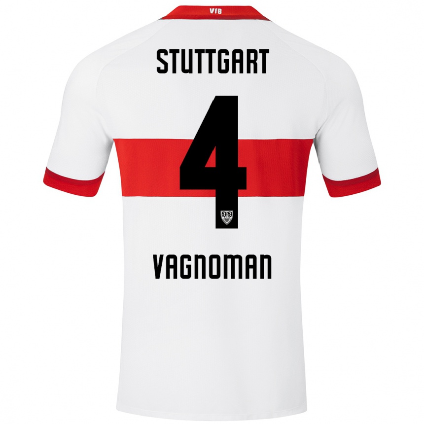 Men Football Josha Vagnoman #4 White Red Home Jersey 2024/25 T-Shirt