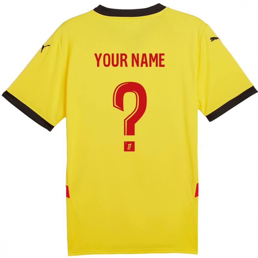 Men Football Your Name #0 Yellow Red Home Jersey 2024/25 T-Shirt