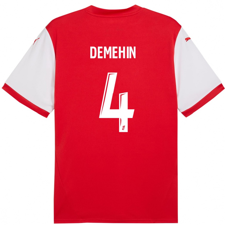 Men Football Blessing Demehin #4 Red White Home Jersey 2024/25 T-Shirt