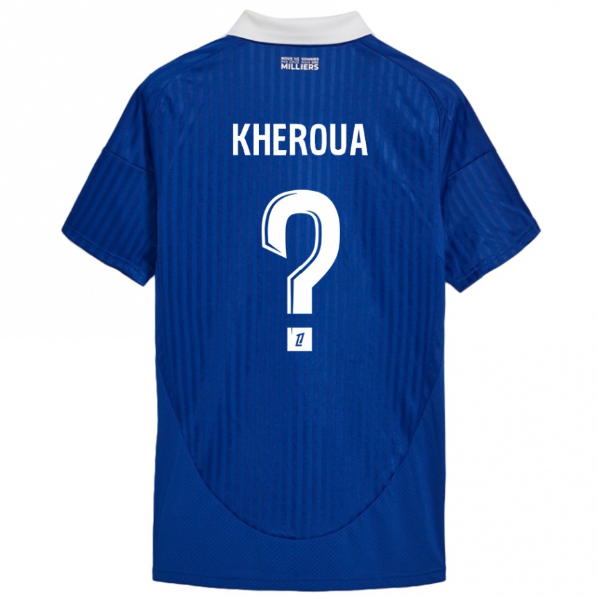 Men Football Nail Kheroua #0 Blue White Home Jersey 2024/25 T-Shirt