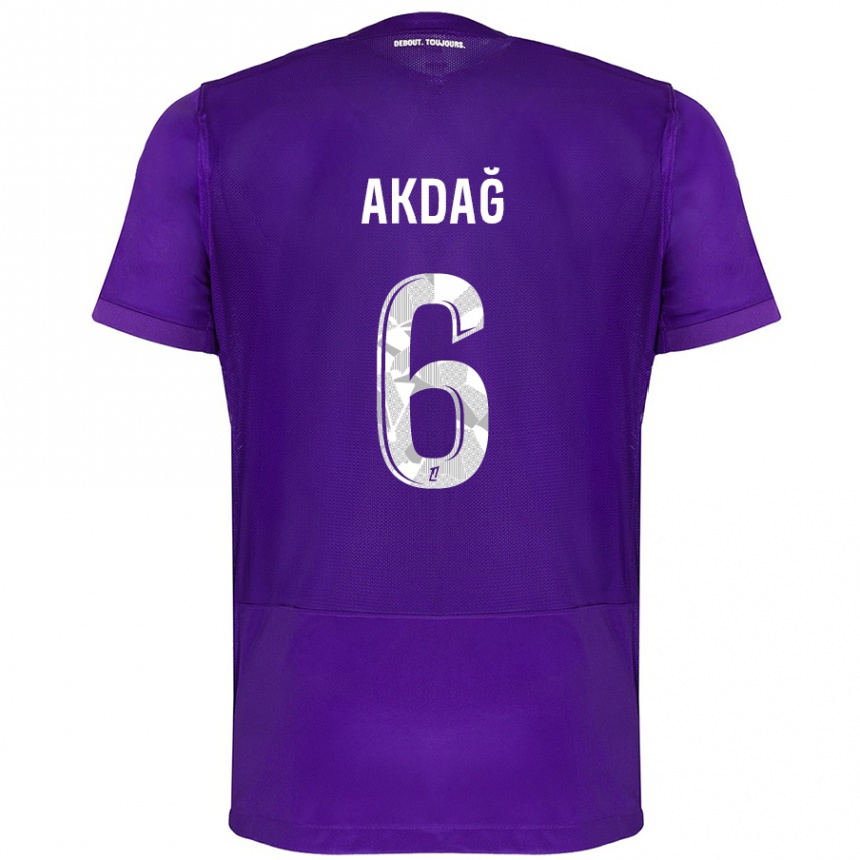 Men Football Ümit Akdağ #6 Purple White Home Jersey 2024/25 T-Shirt