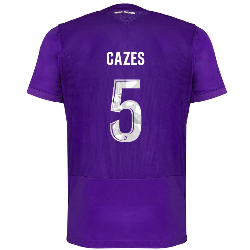 Men Football Manon Cazes #5 Purple White Home Jersey 2024/25 T-Shirt