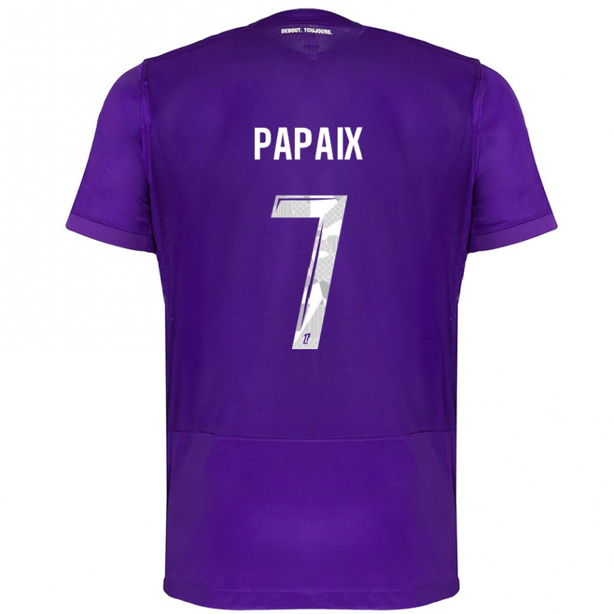 Men Football Marie Papaix #7 Purple White Home Jersey 2024/25 T-Shirt