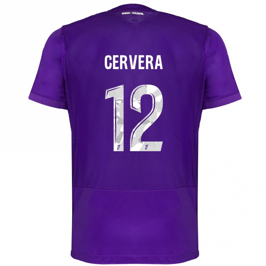 Men Football Laurianne Cervera #12 Purple White Home Jersey 2024/25 T-Shirt