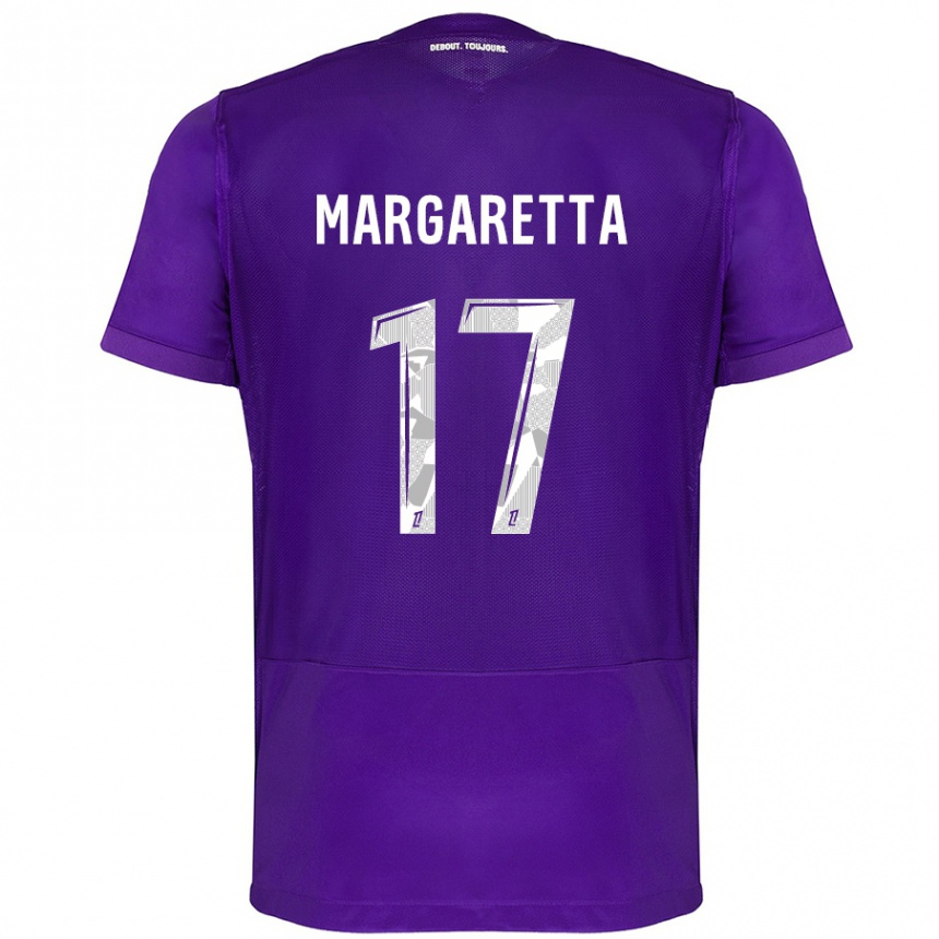 Men Football Jessica Margaretta #17 Purple White Home Jersey 2024/25 T-Shirt