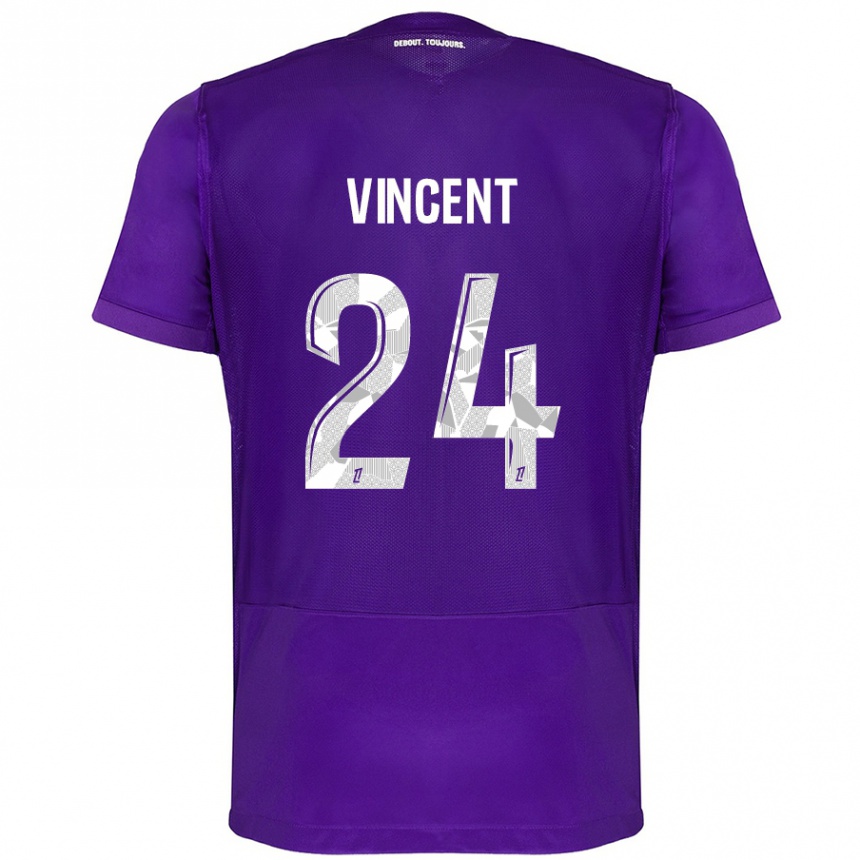 Men Football Magalie Vincent #24 Purple White Home Jersey 2024/25 T-Shirt