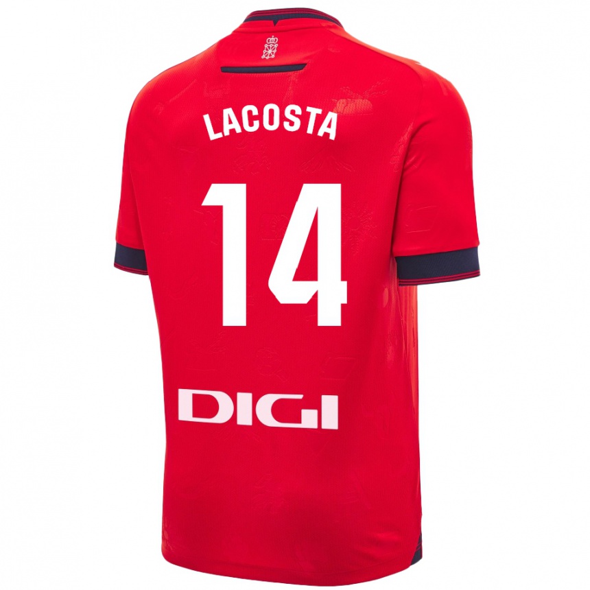 Men Football Iara Lacosta Sanchez #14 Red White Home Jersey 2024/25 T-Shirt