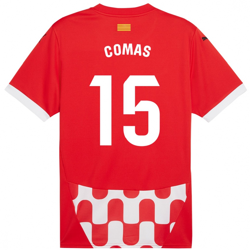 Men Football Oriol Comas #15 Red White Home Jersey 2024/25 T-Shirt