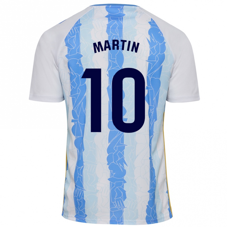 Men Football Jesús Martín #10 White Blue Home Jersey 2024/25 T-Shirt