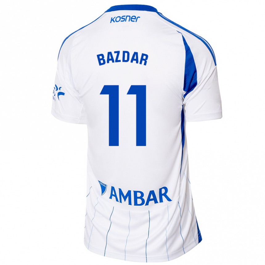 Men Football Samed Bazdar #11 Red White Home Jersey 2024/25 T-Shirt