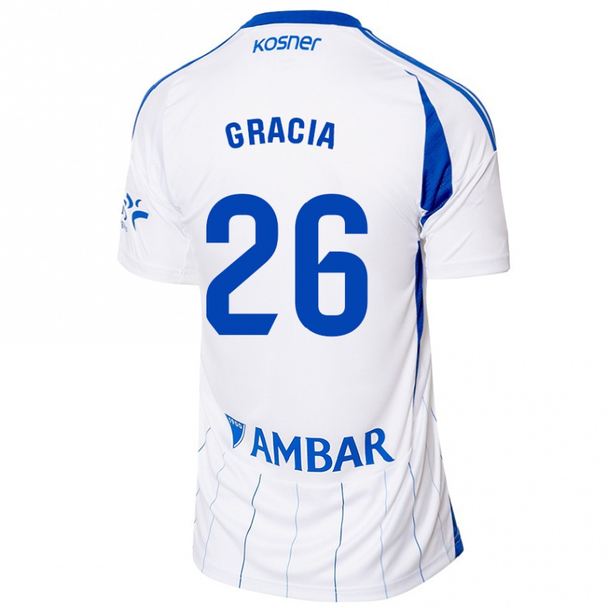 Men Football Gori Gracia #26 Red White Home Jersey 2024/25 T-Shirt