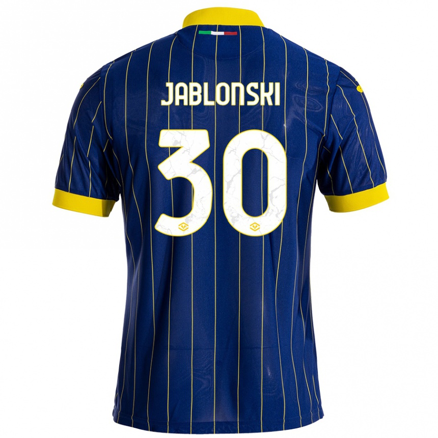 Men Football Darvin Jablonski #30 Blue Yellow Home Jersey 2024/25 T-Shirt