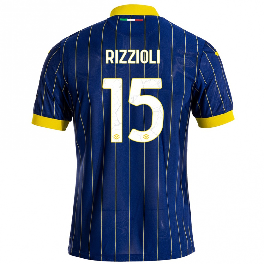 Men Football Gaia Rizzioli #15 Blue Yellow Home Jersey 2024/25 T-Shirt