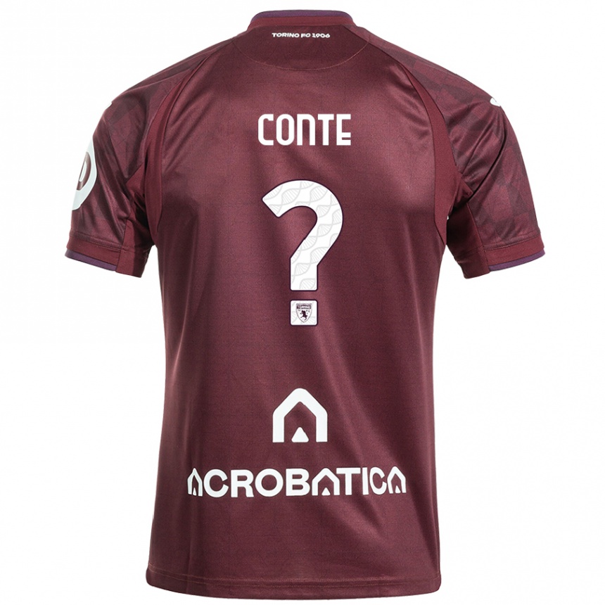 Men Football Gioele Conte #0 Maroon White Home Jersey 2024/25 T-Shirt