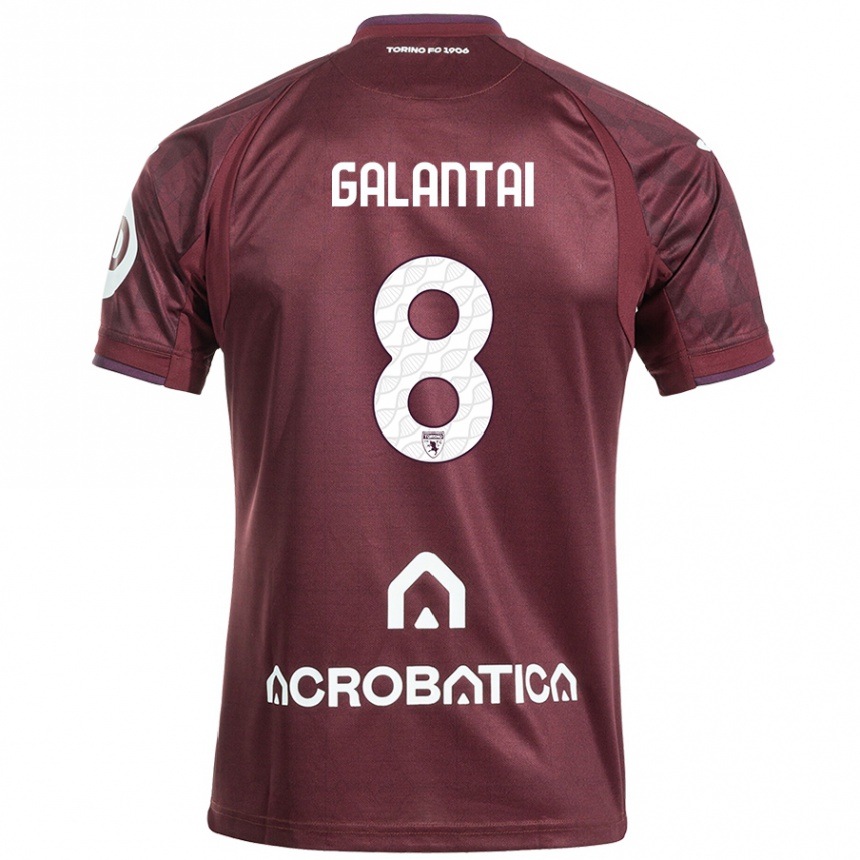 Men Football Tamás Galántai #8 Maroon White Home Jersey 2024/25 T-Shirt