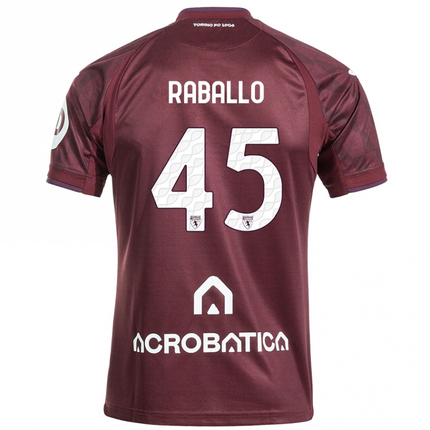 Men Football Alessio Raballo #45 Maroon White Home Jersey 2024/25 T-Shirt