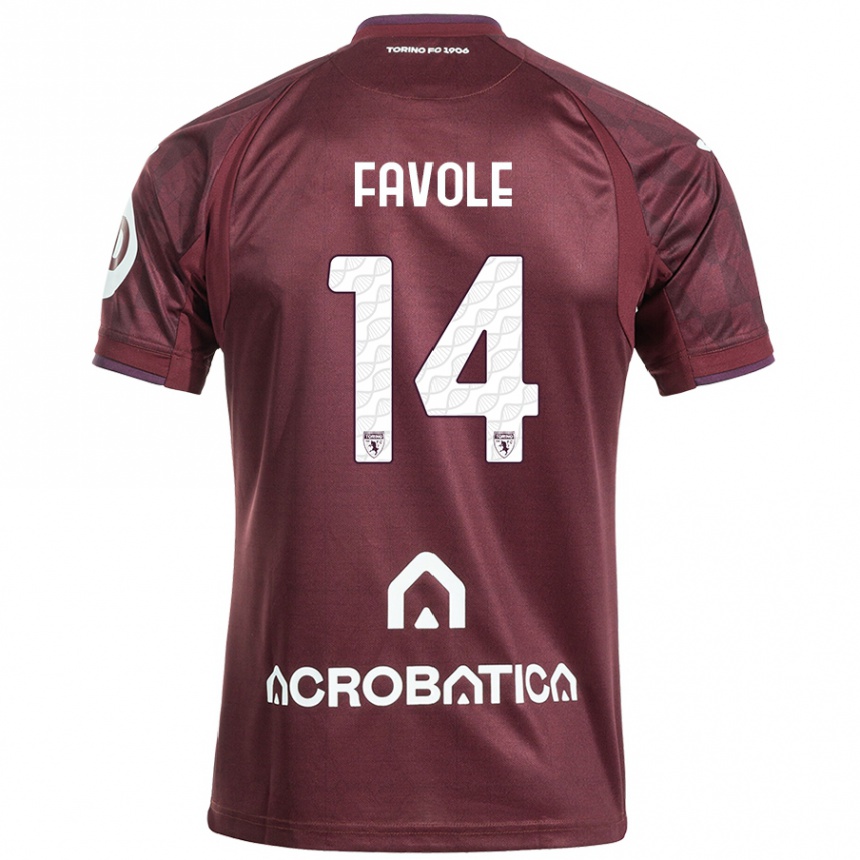 Men Football Annalisa Favole #14 Maroon White Home Jersey 2024/25 T-Shirt