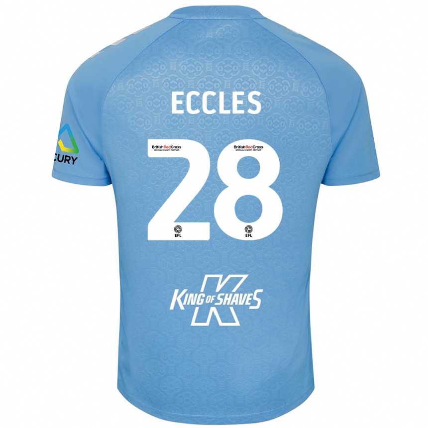 Men Football Josh Eccles #28 Blue White Home Jersey 2024/25 T-Shirt