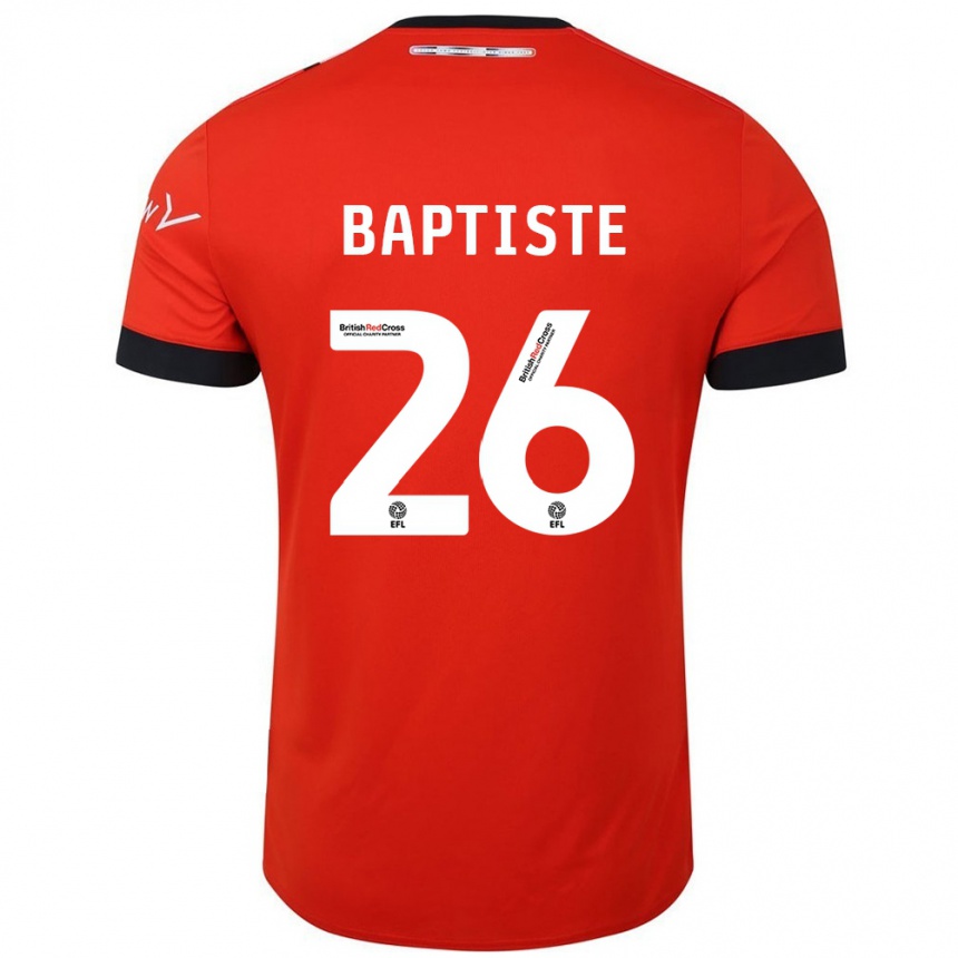 Men Football Shandon Baptiste #26 Orange Black Home Jersey 2024/25 T-Shirt