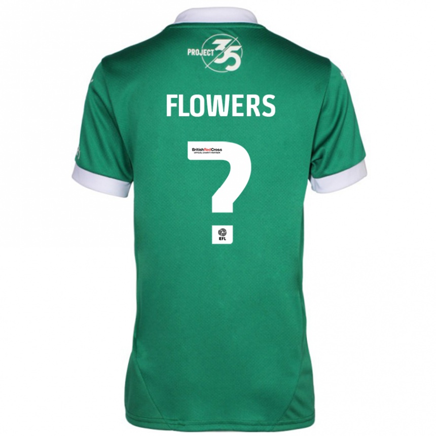 Men Football Lewis Flowers #0 Green White Home Jersey 2024/25 T-Shirt