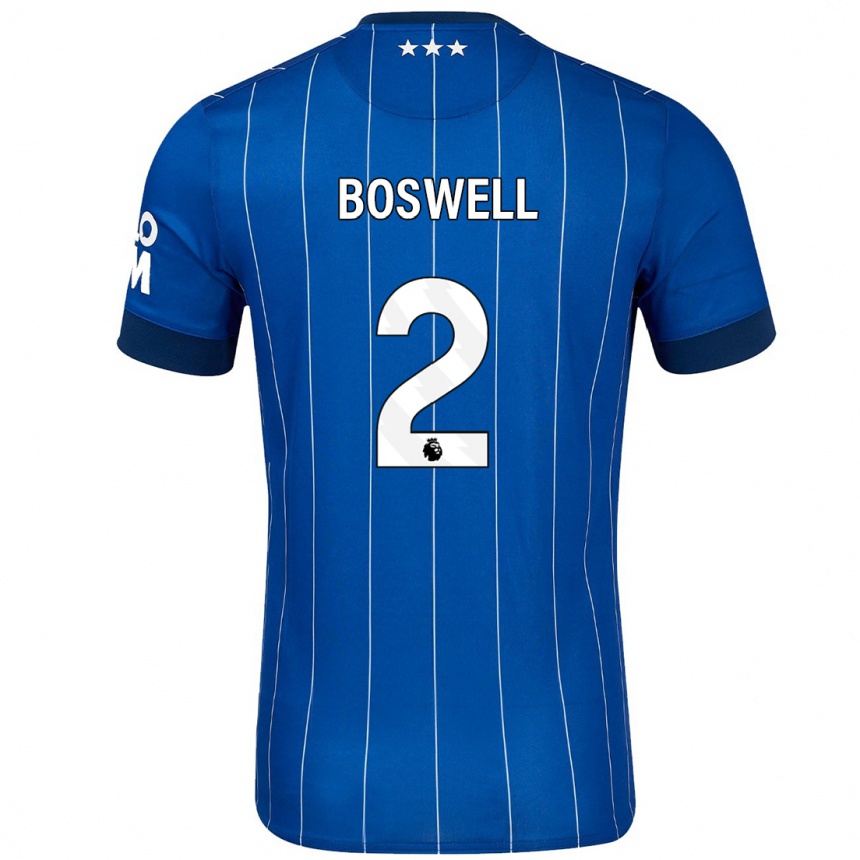 Men Football Maria Boswell #2 Navy Blue Home Jersey 2024/25 T-Shirt