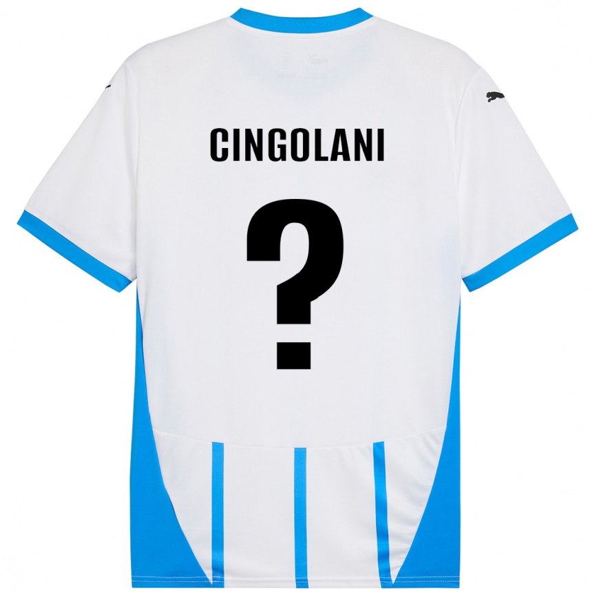 Men Football Matteo Cingolani #0 White Blue Away Jersey 2024/25 T-Shirt