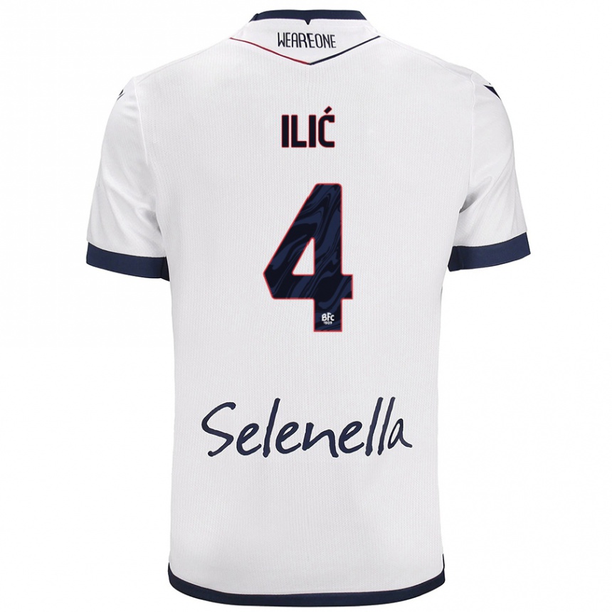 Men Football Mihajlo Ilić #4 White Royal Blue Away Jersey 2024/25 T-Shirt