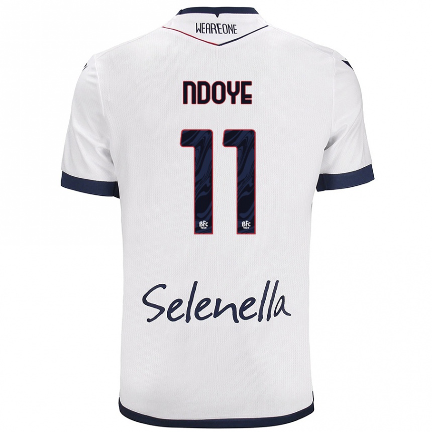 Men Football Dan Ndoye #11 White Royal Blue Away Jersey 2024/25 T-Shirt