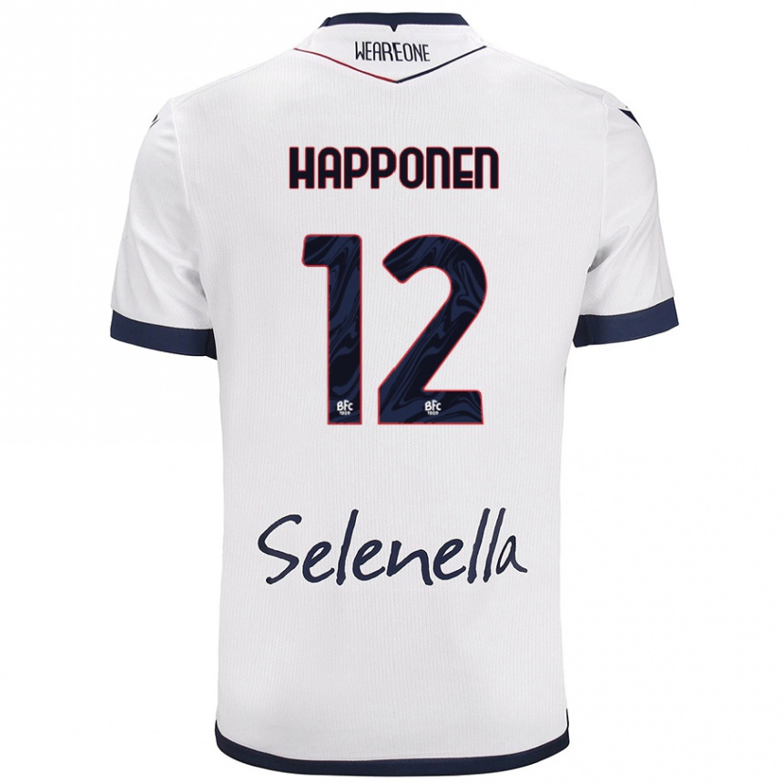 Men Football Ukko Happonen #12 White Royal Blue Away Jersey 2024/25 T-Shirt