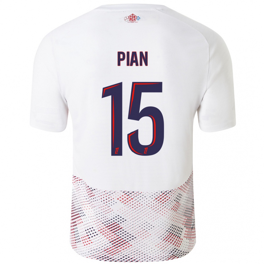 Men Football Julie Pian #15 White Royal Blue Away Jersey 2024/25 T-Shirt