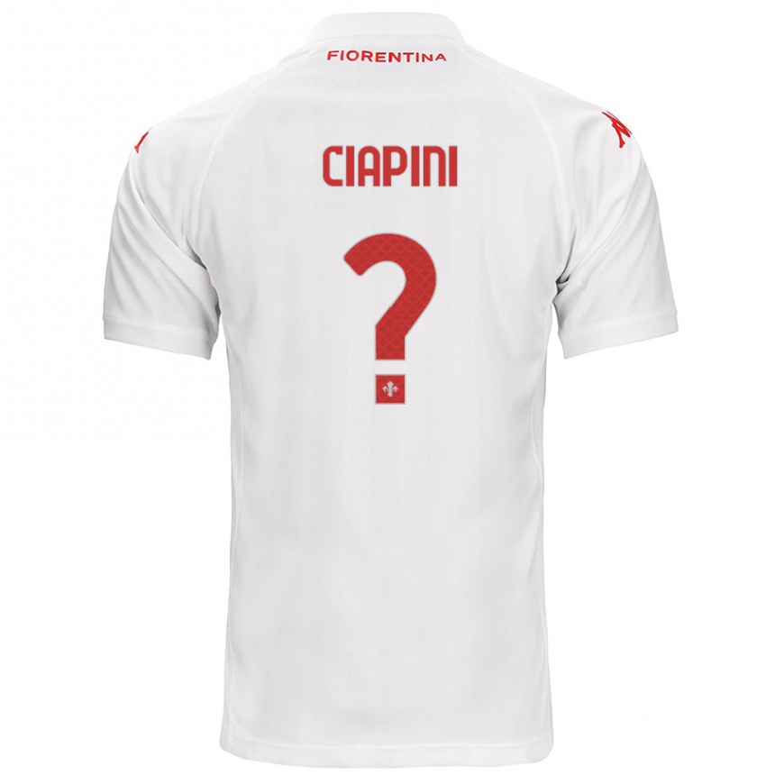 Men Football Adriano Ciapini #0 White Away Jersey 2024/25 T-Shirt